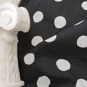 Unused - 4 Yards of Black Material Fabric with White Dots